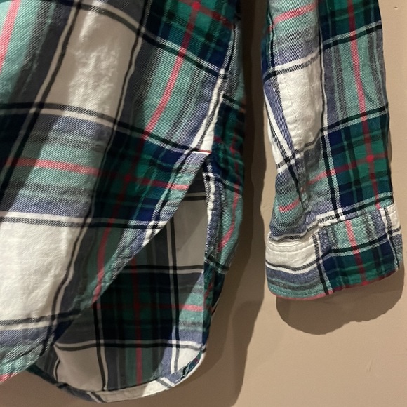 American eagle outfitters button down plaid boyfriend fit top size Small - Picture 5 of 8